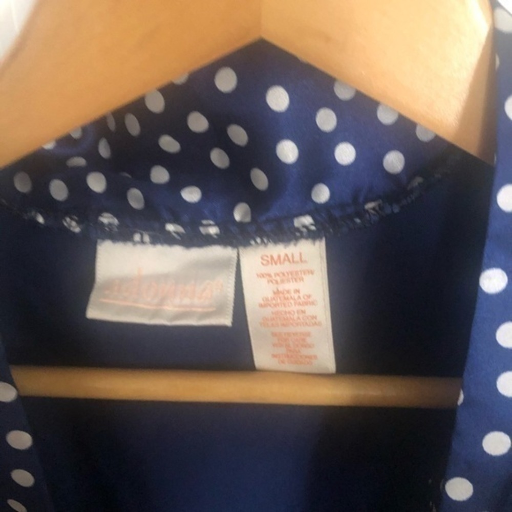 Adonna Navy Polk A Dot Robe - Picture 3 of 4